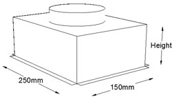 250mm x 150mm Top Entry Grille Box