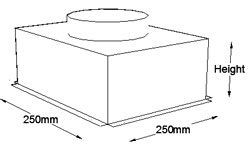 250mm x 250mm Top Entry Grille Box