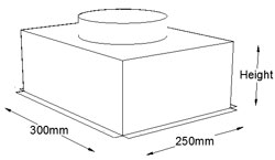 300mm x 250mm Top Entry Grille Box