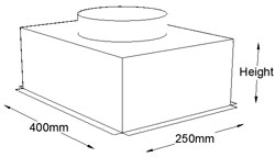 400mm x 250mm Top Entry Grille Box