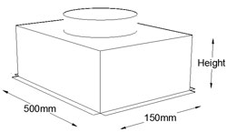 500mm x 150mm Top Entry Grille Box