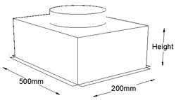 500mm x 200mm Top Entry Grille Box