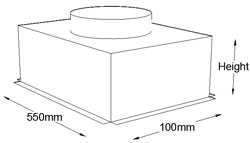 550mm x 100mm Top Entry Grille Box