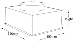 550mm x 150mm Top Entry Grille Box