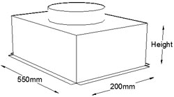 550mm x 200mm Top Entry Grille Box