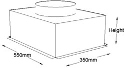 550mm x 350mm Top Entry Grille Box