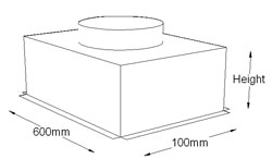 600mm x 100mm Top Entry Grille Box