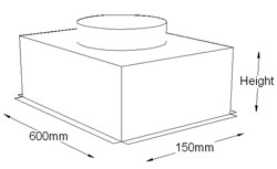 600mm x 150mm Top Entry Grille Box