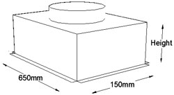 650mm x 150mm Top Entry Grille Box