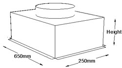 650mm x 250mm Top Entry Grille Box