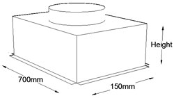 700mm x 150mm Top Entry Grille Box