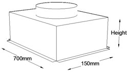 700mm x 150mm Top Entry Grille Box