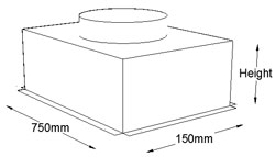 750mm x 150mm Top Entry Grille Box