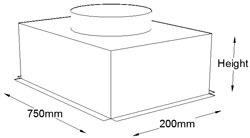 750mm x 200mm Top Entry Grille Box