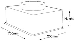 750mm x 250mm Top Entry Grille Box