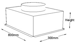 800mm x 300mm Top Entry Grille Box