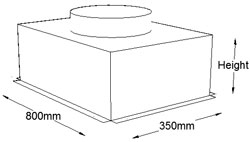 800mm x 350mm Top Entry Grille Box