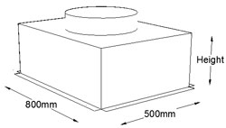 800mm x 500mm Top Entry Grille Box