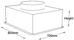 800mm x 700mm Top Entry Grille Box