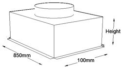 850mm x 100mm Top Entry Grille Box