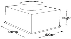 850mm x 500mm Top Entry Grille Box