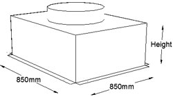 850mm x 850mm Top Entry Grille Box