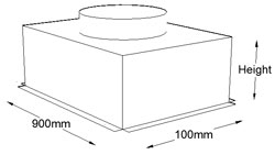 900mm x 100mm Top Entry Grille Box