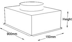 900mm x 150mm Top Entry Grille Box