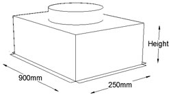 900mm x 250mm Top Entry Grille Box