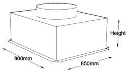 900mm x 850mm Top Entry Grille Box