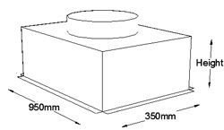 950mm x 350mm Top Entry Grille Box