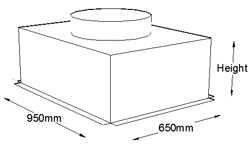 950mm x 650mm Top Entry Grille Box