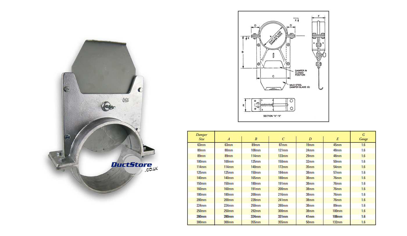 315mm dia Blast Gate Damper