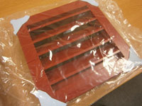 200X200mm Aluminium Weather Louvres in Red Finish