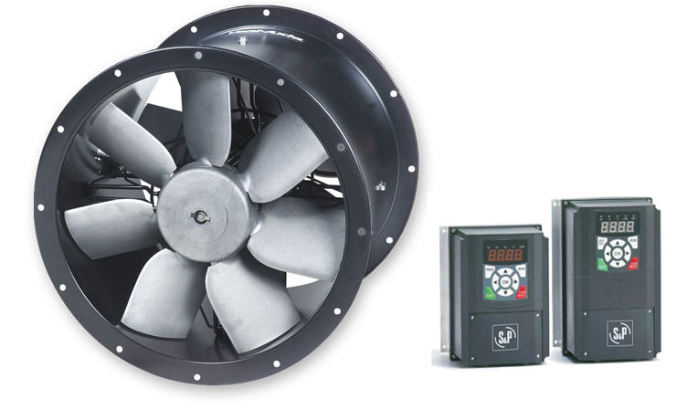 450mm Dia Contrafoil Contra Rotating Cased Axial Fan & Inverter - Three Phase Pack