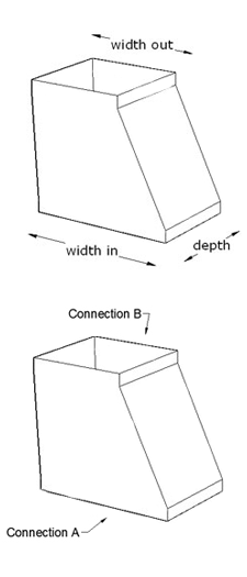 450mm Width x 200mm Depth Offset Taper