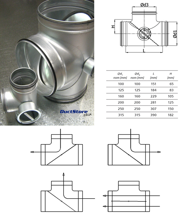 150 dia Diverter T Piece