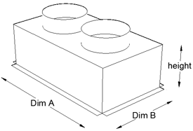 1000mm x 650mm Two Spigot Plenum Box