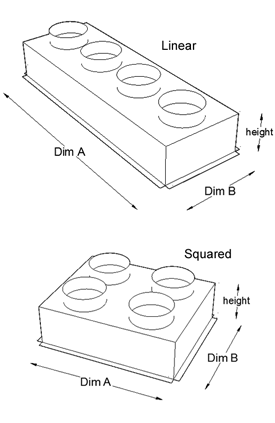 400mm x 200mm Four Spigot Plenum Box