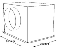 950mm x 250mm Side Entry Grille Box