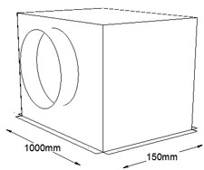 1000mm x 150mm Side Entry Grille Box