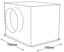 750mm x 150mm Side Entry Grille Box