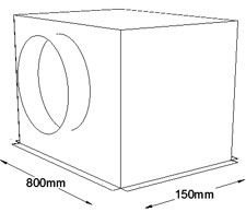 800mm x 150mm Side Entry Grille Box