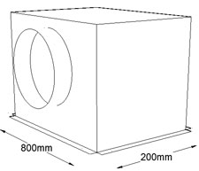 800mm x 200mm Side Entry Grille Box