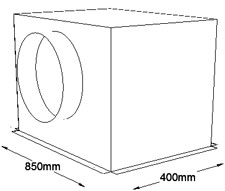 850mm x 400mm Side Entry Grille Box