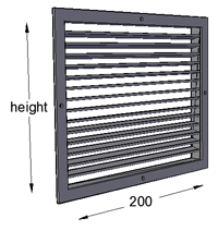 Single Deflection Grille with Damper 200mm Width