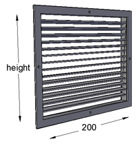 Single Deflection Grille 200mm Width