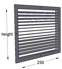 Single Deflection Grille with Damper 250mm Width