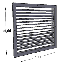 Single Deflection Grille with Damper 300mm Width