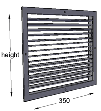 Single Deflection Grille with Damper 350mm Width